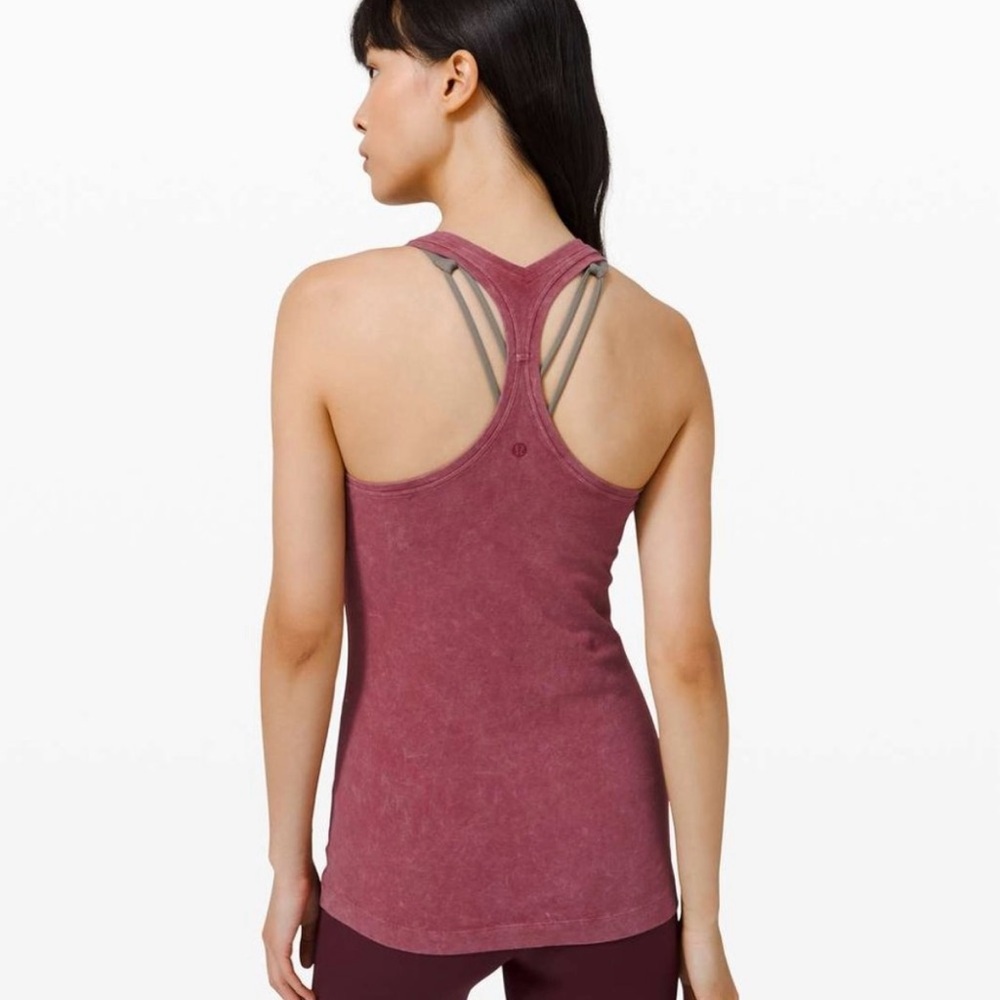 Lululemon 🍋 Cool Racerback Top Dye Washed Chianti Size 4 - Picture 3 of 12